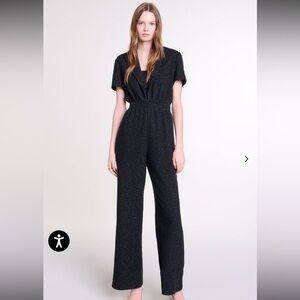 Maje Black Sparkle Jumpsuit